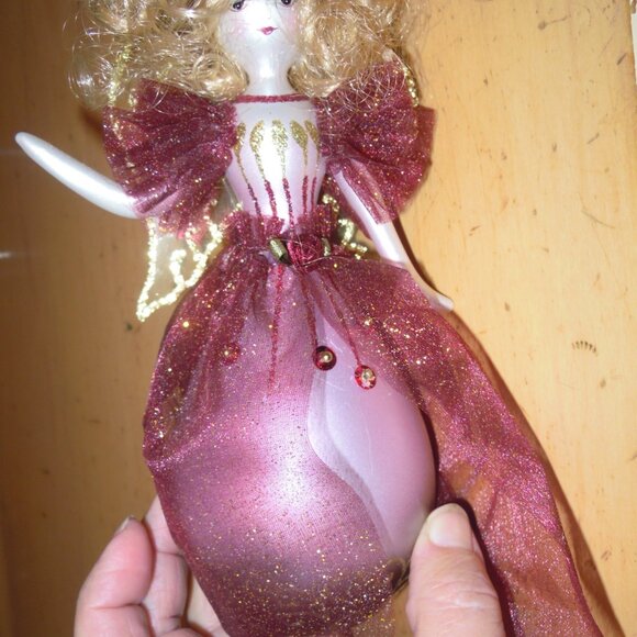 Vintage Hand Blown De Carlini Italy Woman Angel Christmas Tree Glass Ornament - Picture 6 of 11